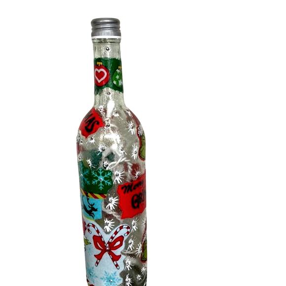 Designer Grinch Merry Grinchmas Bottle Lights Beautiful Handmade Unique Gift - Picture 8 of 8